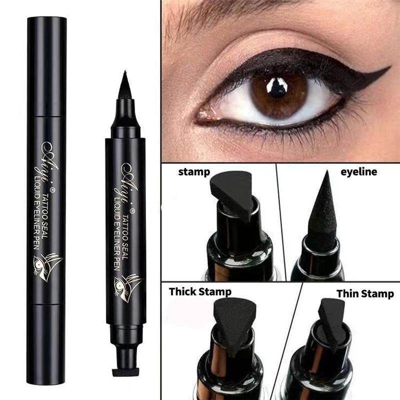 Summer Double-Ended Eyeliner with Seal: Waterproof, Long-Lasting Eyeliner Pen for Professional Daily Makeup - Perfect Cosmetic Gift