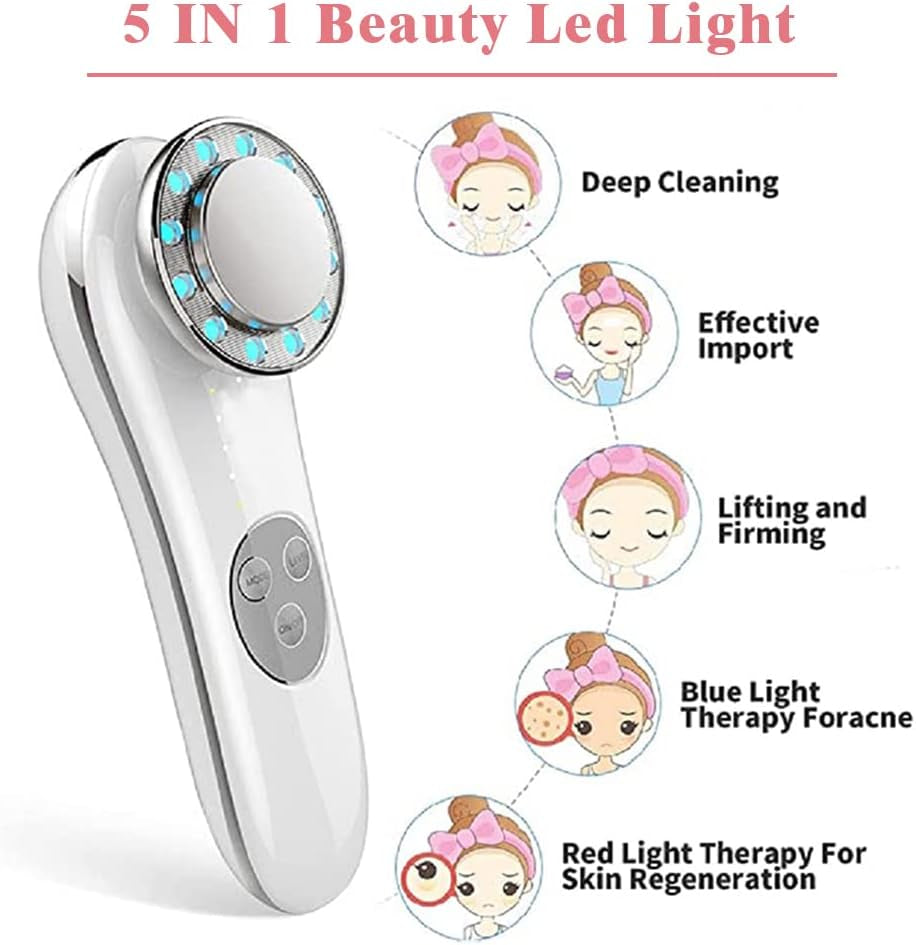 Facial Massager Skin Care Tools 7 in 1 Face Lifting Machine Face Neck Eye Massager anti Aging Reduced Puffiness Skin Tighten Deep Cleaning Facial Device