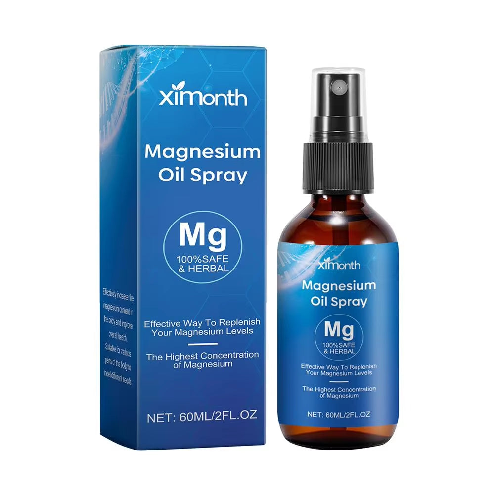 Pure Magnesium Oil Spray 60Ml Natural Magnesium Oil for Feet Body Sleep Anxiety Women Men Easy to Absorb and Use W5P7