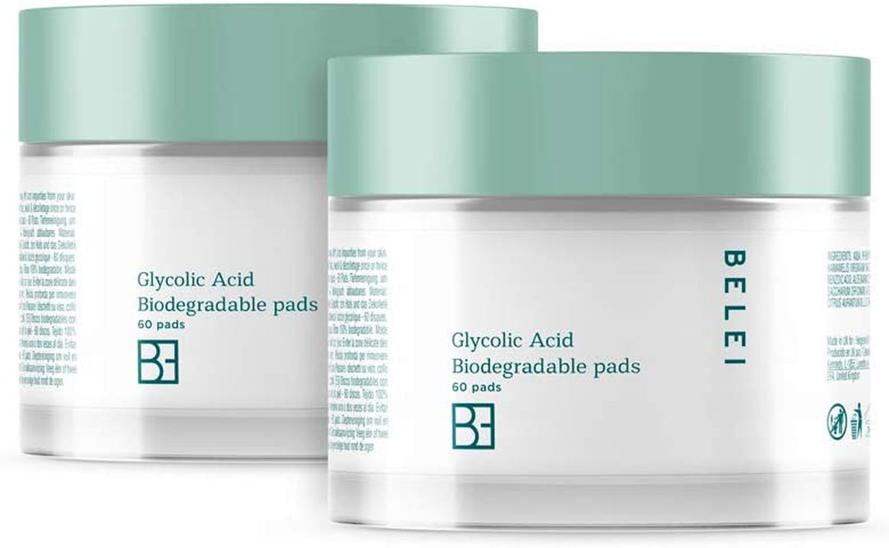 Glycolic Acid Biodegradable Cleansing Pads, 2 X 60 Pads