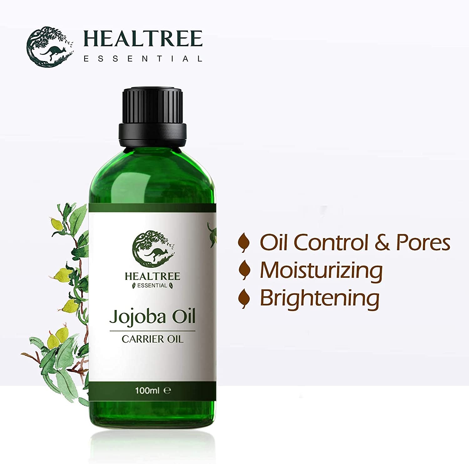 Jojoba Oil 100Ml (Australian Cold Pressed Virgin Grade) 100% Pure on Scalp for Hair Care, Face Massage Essential Oils