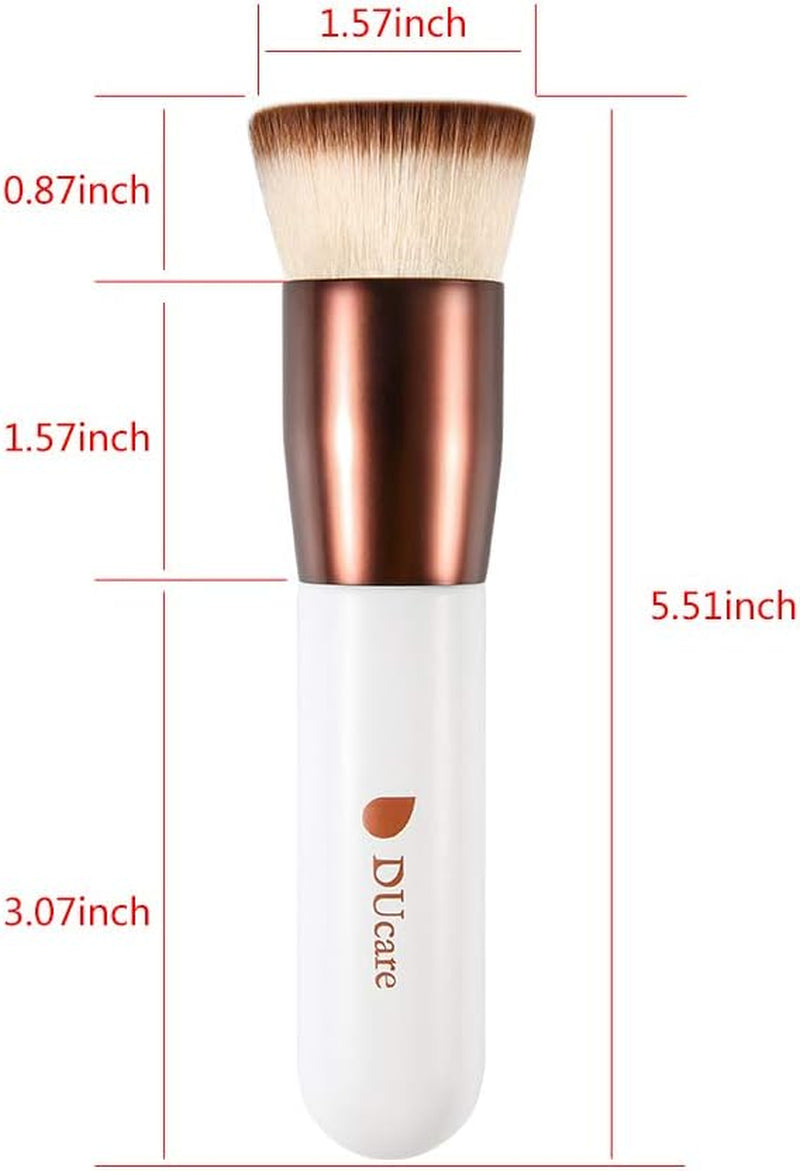 Makeup Brushes Foundation Kabuki Brush Synthetic Professional Buffing Stippling Liquid Cream Blending Mineral Powder Makeup Tools (Rose Golden and White)