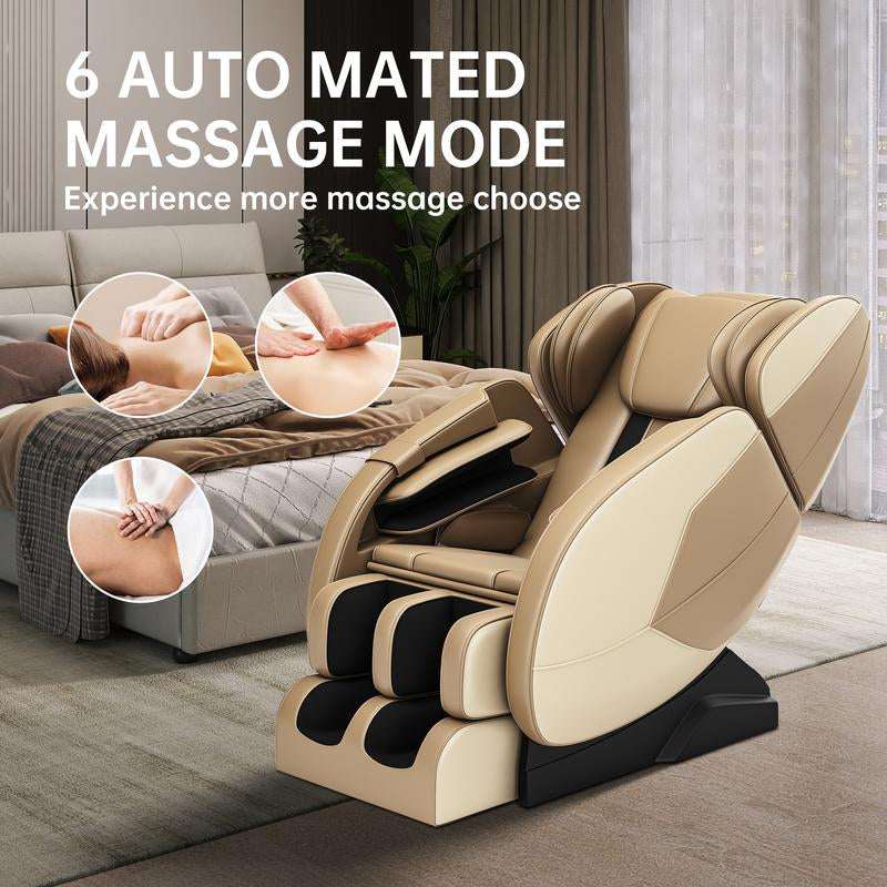 2024 Massage Chair Full Body Zero Gravity Apparatus Bed with Shiatsu Massage 6 Auto Mode Heater Bluetooth Foot Comfort Massage Rollers Recliner