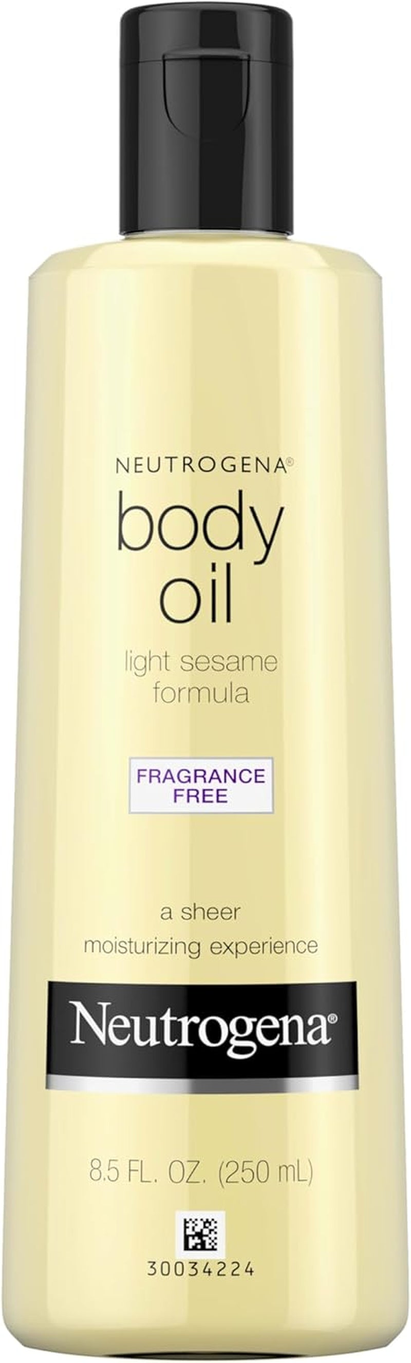 Body Oil, Light Sesame Formula Body Oil, Fragrance Free 8.5 Fluid Ounce