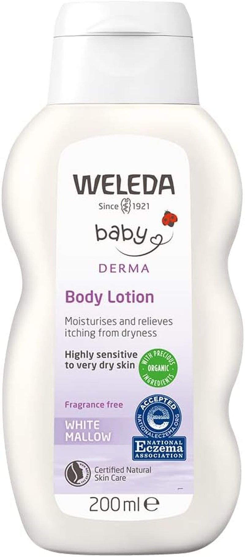 White Mallow Body Lotion 200Ml | Fragrance-Free | Atopic Dry Skin | Eczema Association Accepted | Organic