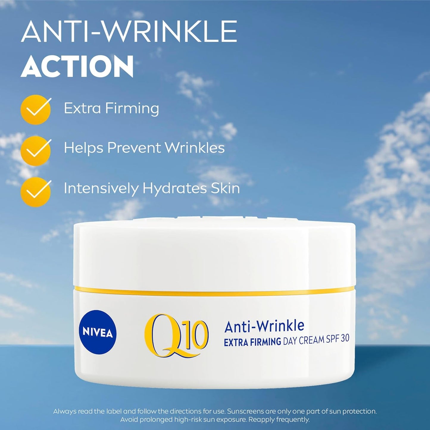 Q10 Anti-Wrinkle Firming Day Cream SPF 30 50Ml | with Q10 & Creatine | Anti-Ageing Moisturiser | with UVA/UVB Protection | Reduces & Prevents Wrinkles | 24-Hour Hydration