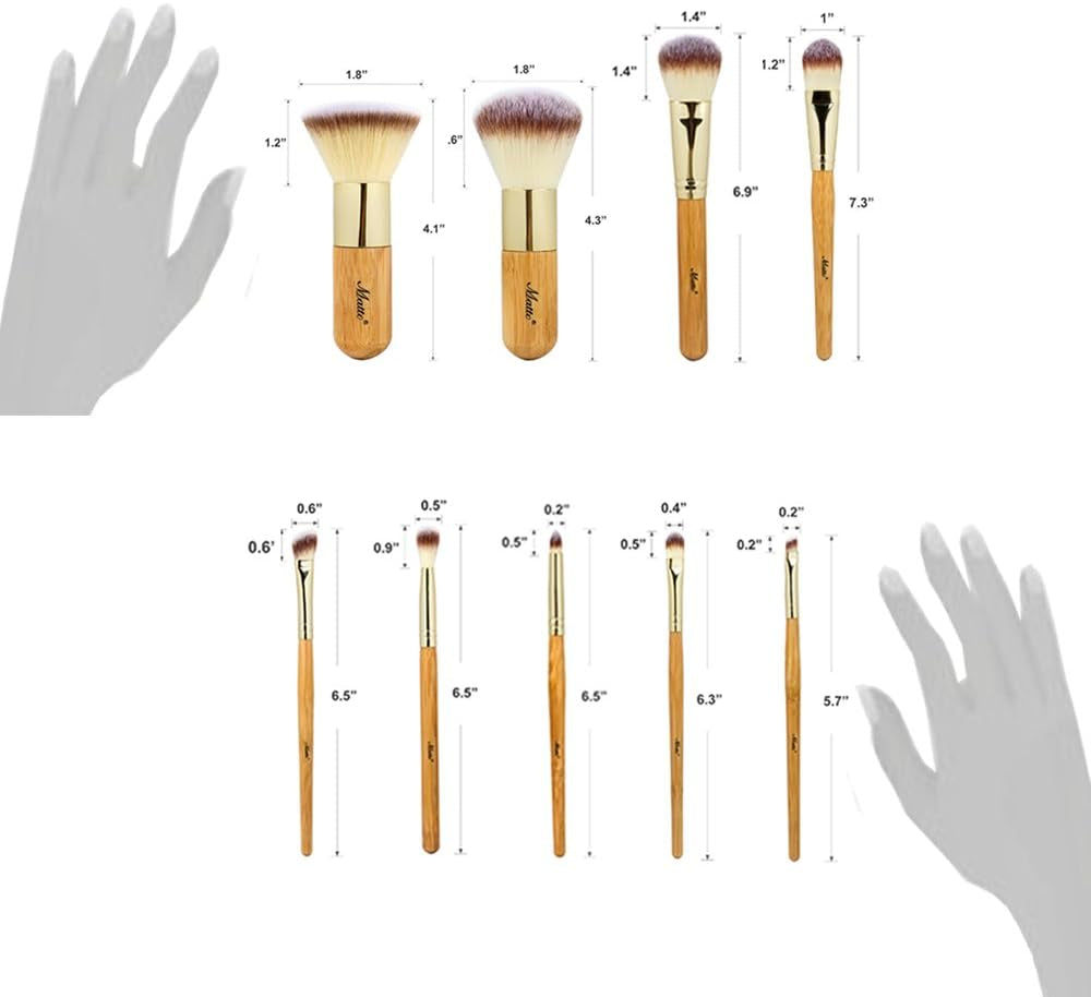 Makeup Brushes 9-Piece Makeup Brush Set Foundation Brush with Travel Makeup Bag