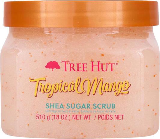 Shea Sugar Scrub Tropical Mango, 18Oz, Ultra Hydrating and Exfoliating Scrub for Nourishing Essential Body Care