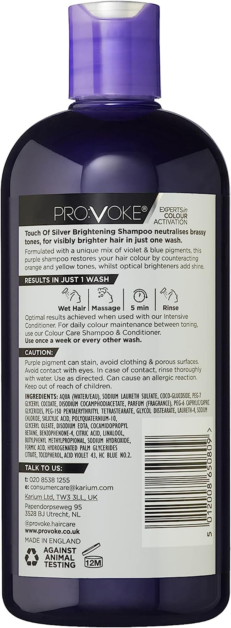 PRO:VOKE Touch of Silver Brightening Purple Shampoo 500 Ml