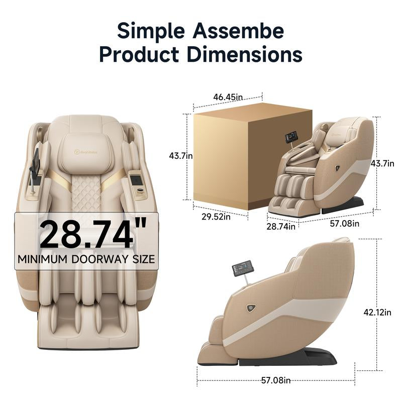 Real Relax Zero Gravity Massage Chair with Heat and Bluetooth Support Thai Full Body Stretch Massage PS5100 Comfort Massage Chair Recliner