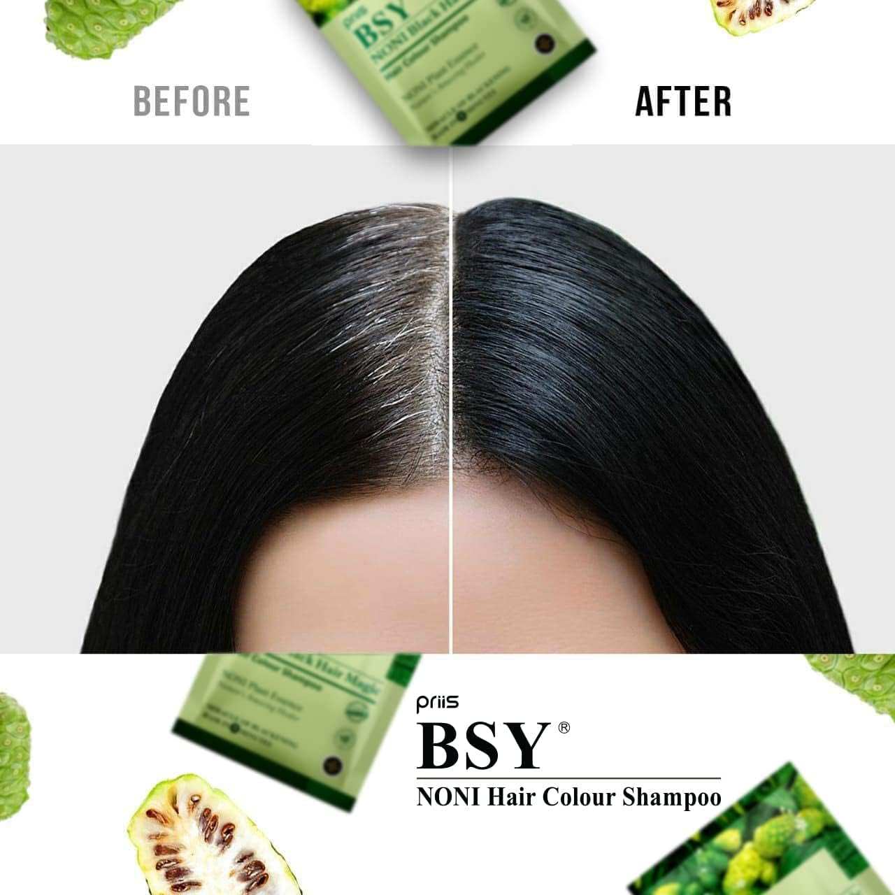 Noni Black Hair Magic Shampoo | Noni Hair Colour | Noni Hair Dye | Hair Dye | Hair Dye Shampoo | Shampoo Based Hair Color | 10 Mins Hair Color | Ammonia-Free Hair Color | Shampoo | (20Mlx5)