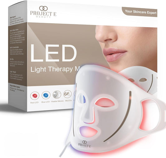 LED Light Therapy Mask Silicone by  | Anti-Aging & Anti-Blemish | Pimple & Blemish Solution | Diminish Fine Lines & Wrinkles | for Oily Skin | FDA Approved for Spa & Home Use