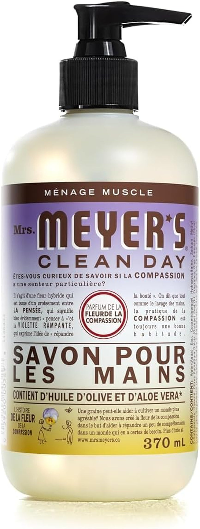 Mrs. Meyer'S Hand Soap, Made with Essential Oils, Biodegradable Formula, Compassion Flower, 12.5 Fl. Oz - Pack of 3