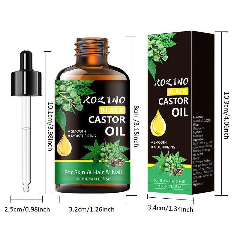 30ml Black Castor Oil: Ultimate Hydration for Skin & Hair - Deeply Moisturizing Skincare & Massage Oil