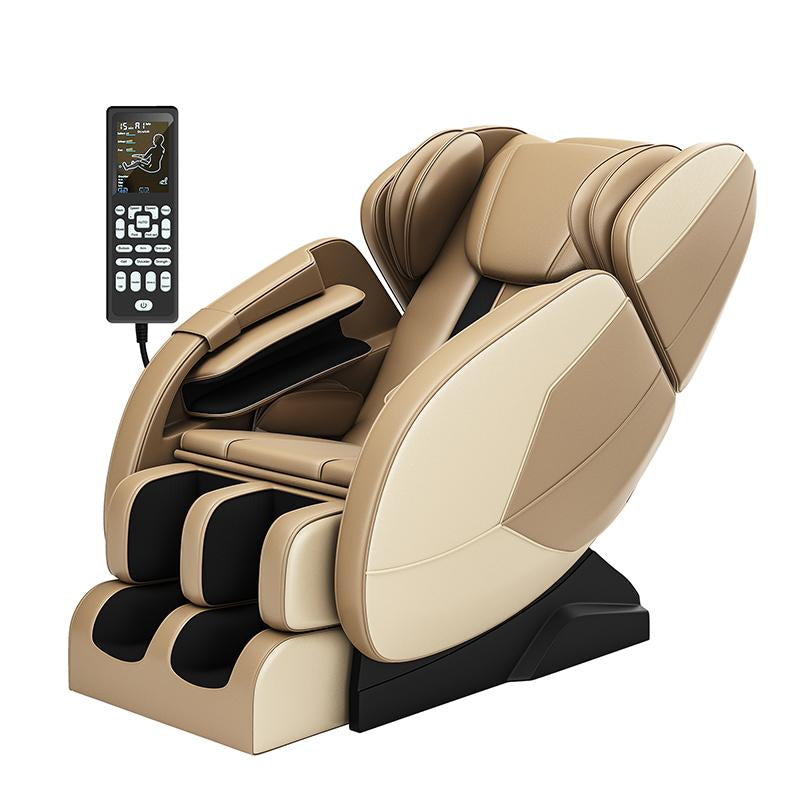 Real Relax 2024 Massage Chair Full Body with Zero Gravity 6 Automatic Modes Bluetooth Speaker and Heating Function Comfort Brown Massage Recliner