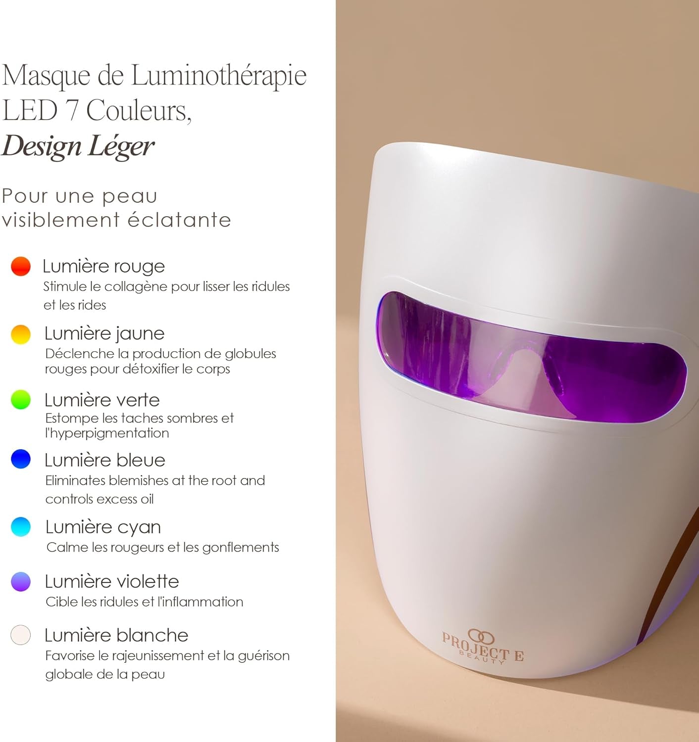 Lumamask LED Light Therapy by  | 7 LED Colors | Anti-Aging & Anti-Blemish Skincare | Reduce Fine Lines & Wrinkles | Remove Dark Spots | Skin Tightening | Lightweight & Wireless