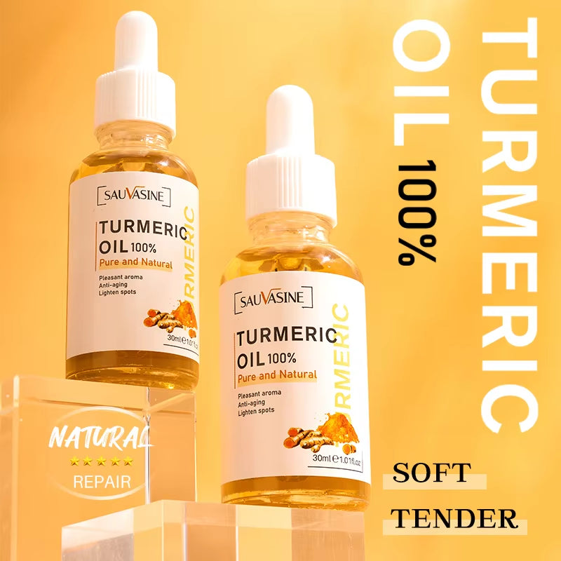 100% Pure Therapeutic Grade Turmeric Face Serum anti Aging Wrinkle Facial Whitening Essential Oil Moisturizing Skin Care