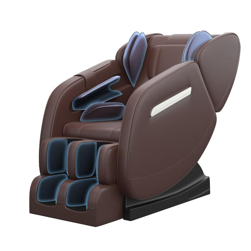 Real Relax MM350 Brown Massage Chair Zero Gravity Leg Shiatsu Massager for Circulation and Relaxation Comfort Massage Recliner