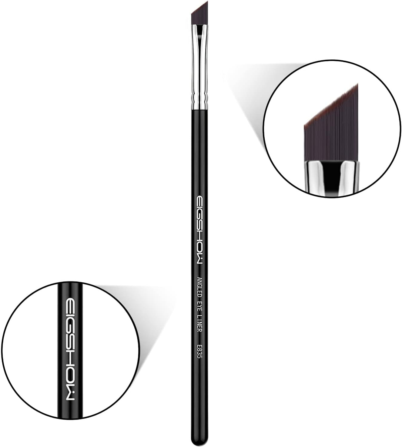 Fine Angled Eyeliner Brush - PRO Precision Gel Eye Liner Makeup Brush - Ultra Thin Slanted Flat Angle - Premium Quality - Cruelty Free Synthetic Bristles