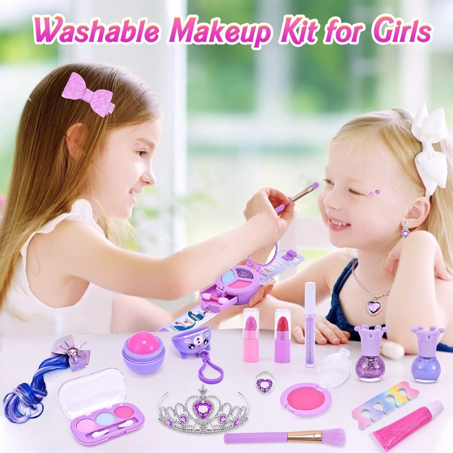 Kids Makeup Kit for Girls, Unicorn Makeup Set, Real Washable Make up Kit for Little Girl Princess Toddler Makeup for Kid Birthday Gifts Unicorn Toys for Girls 3 4 5 6 7 8 9 10 Year Old