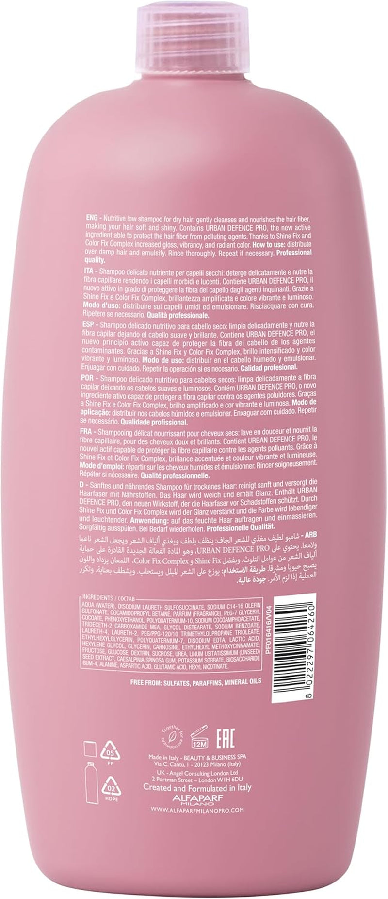 Semi Di Lino Nutritive Low Shampoo - Sulfate, Paraben, Paraffin Free - Moisturizes, Hydrates, and Adds Glossy Shine - 33.8 Oz