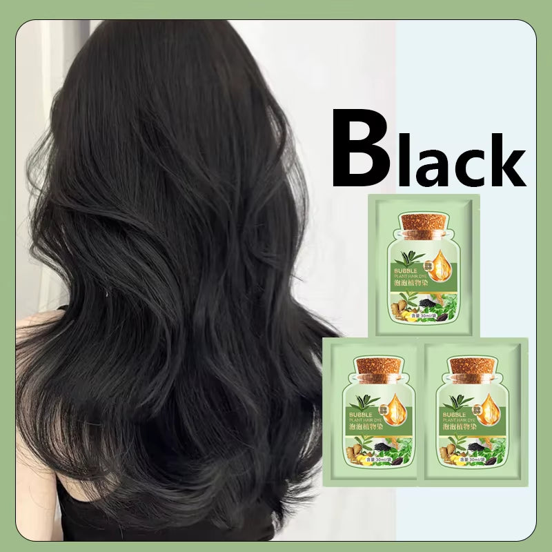 Pure Natural Herbal Hair Dye Shampoo 5 Minutes Change Hair Color Non-Irritating Repair Gray White Fashion Hair Care Women Men