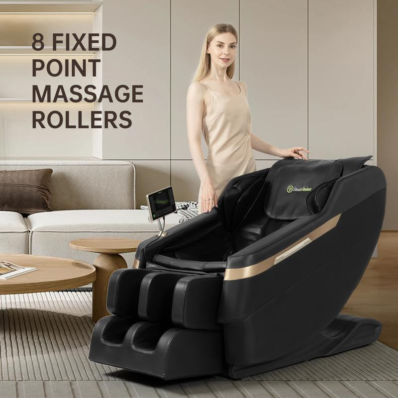 Real Relax Full Body Zero Gravity Massage Chair with Lumbar Heating Function 6 Automatic Modes with Bluetooth Speaker BS-02 Comfort Massage Recliner