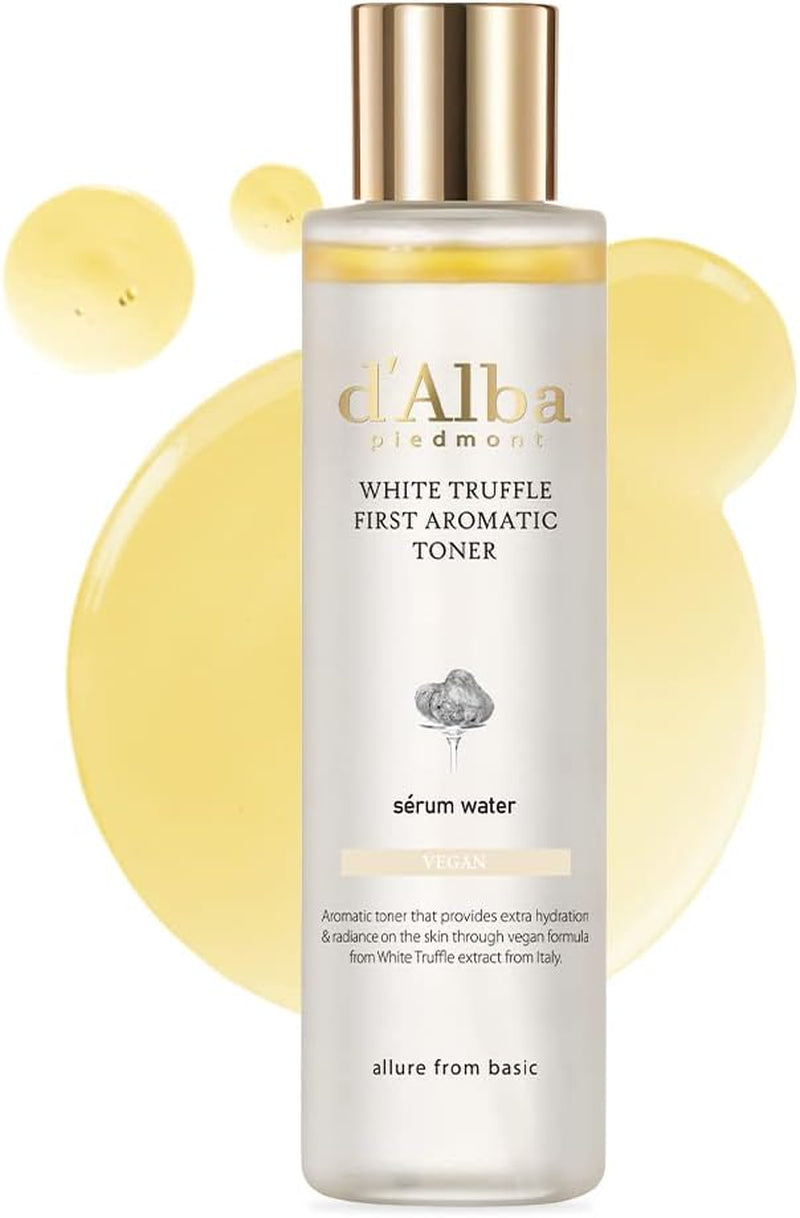 D’Alba Italian White Truffle First Aromatic Toner, Vegan Skincare, Gentle Hydrating Toner with White Truffles, Weakly Acidic Toner, Skin Texture Enhancement, Surfactant Free, Korean Skincare (155Ml)