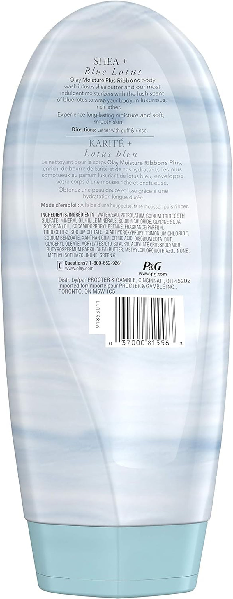 Moisture Ribbons plus Shea + Blue Lotus Body Wash, 18 Fl Oz, Pack of 4