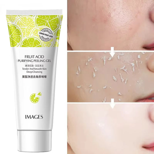 Fruit Acid Peeling Gel Facial Cleansing Exfoliating Peeling Scrub Cream Deep Clean Moisturizing Blackhead Removal Face Cleanser