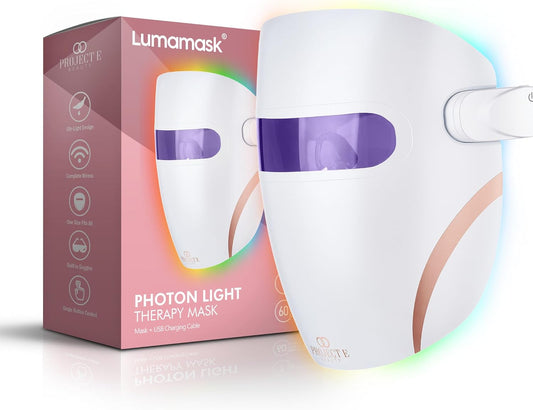 Lumamask LED Light Therapy by  | 7 LED Colors | Anti-Aging & Anti-Blemish Skincare | Reduce Fine Lines & Wrinkles | Remove Dark Spots | Skin Tightening | Lightweight & Wireless