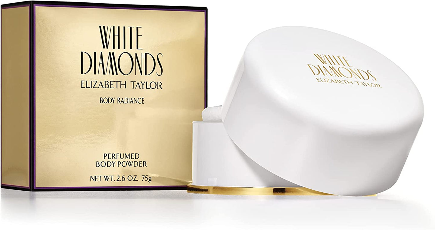 White Diamonds Perfumed Body Powder with Puff 2.6 Oz/ 75 G, 77 Ml Pack of 1