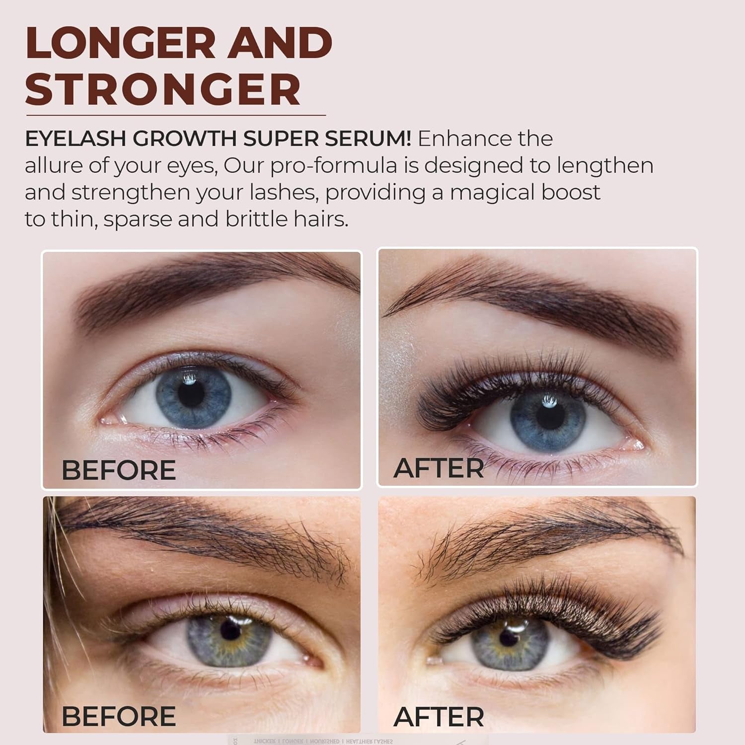 Premium Eyelash Growth Serum: Lash Enhancing Serum with Ginseng Root Extract & Peptides and Castor Oil Advanced Formula to Boost Longer Fuller, Thicker Eyelashes 8Ml