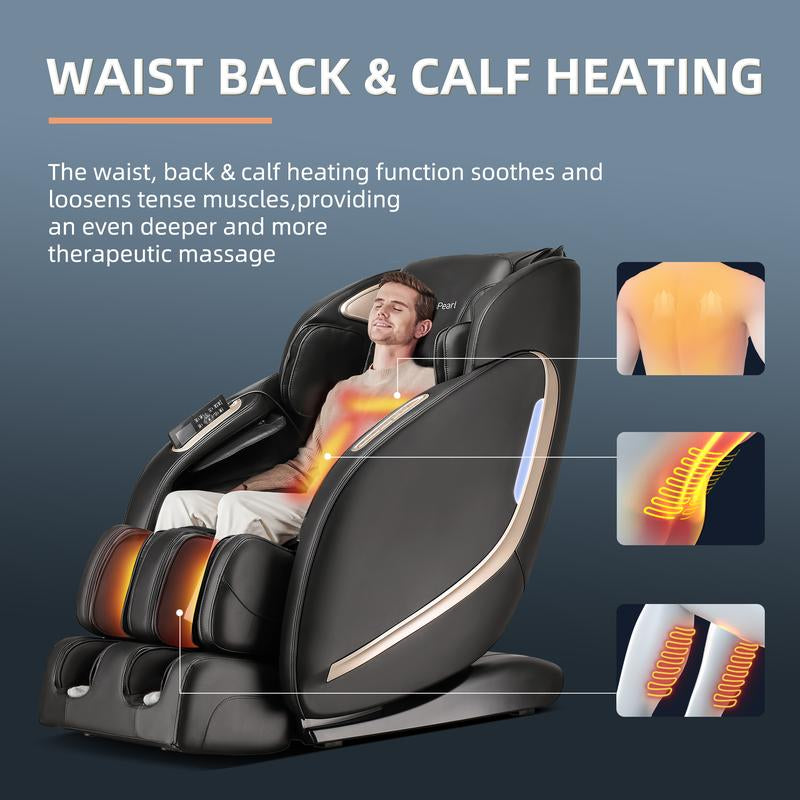 Easpearl R8079 4D Electric Theropy Full Body Massage Chair, SL Track Zero Gravity Recliner with Shoulder Back Calf Heat,Thai Stretch