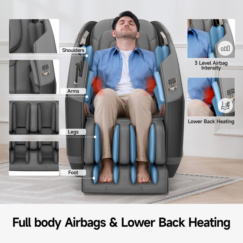 Real Relax 2024 Full Body Massage Chair Zero Gravity with Shiatsu Massage Sl-Track with Airbag Heating Comfortable Favor-23 Massage Recliner