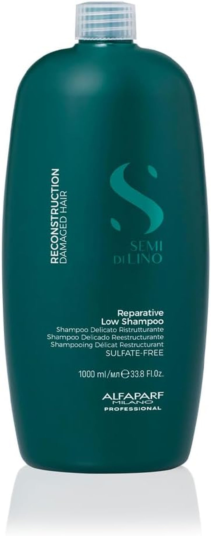 Alfaparf Mila Semi Di Li Reconstruction Reparative Low Shampoo - Vegan Formula, Color Safe - Restores Health to Damaged Hair - 33.8 Oz