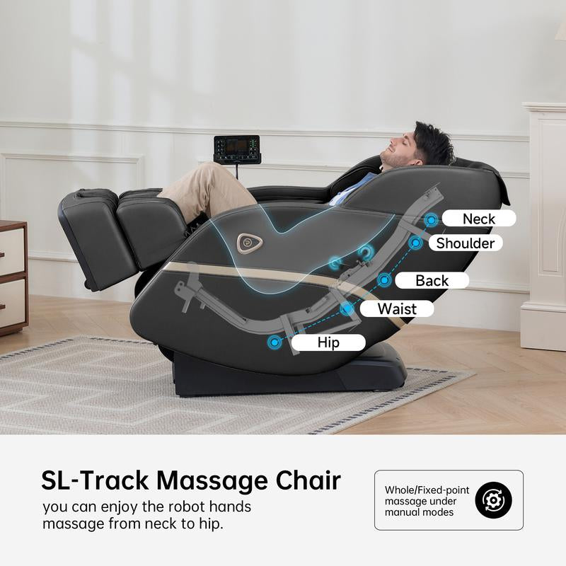 Real Relax Massage Chair Favor-22 Full Body Zero Gravity Sl-Track Shiatsu Massage Airbag with Heating Function Bluetooth Comfort Massage Recliner