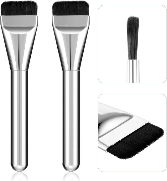 2 Pcs Flat Foundation Brush for Makeup,  Foundation Brush for Liquid Make up Concealer Brush Foundation Contour Brushes for Blending Liquid Cream, Mineral Makeup, Concealer Highlighting