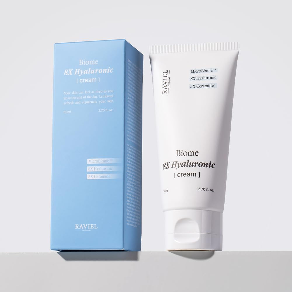 RAVIEL Biome 8X Hyaluronic Cream: Korean Skincare for Deep Hydration and Sensitive Skin