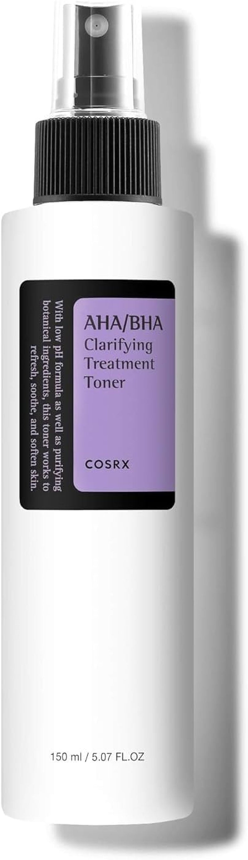 AHA/BHA Treatment Toner 150Ml, Facial Exfoliating Spray for Whiteheads, Pores, & Uneven Skin, Korean Toner, Not Tested on Animals, No Parabens, No Sulfates, Korean Skincare