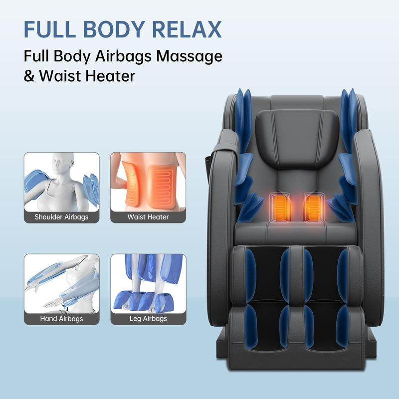 Real Relax Massager Zero Gravity Massage Recliner Equipped with Whole-Body Airbags to Control Heating and Comfort MM350 Bluetooth Massage Chair