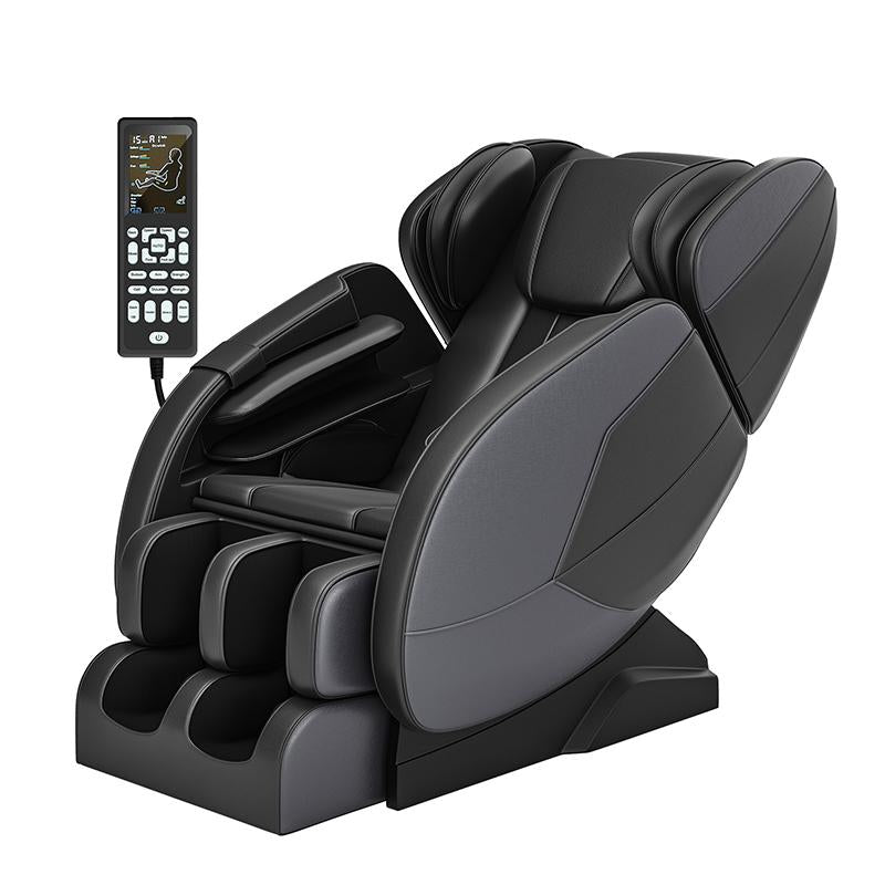 Real Relax 2024 Massage Chair Full Body with Zero Gravity 6 Automatic Modes Bluetooth Speaker and Heating Function Comfort Brown Massage Recliner