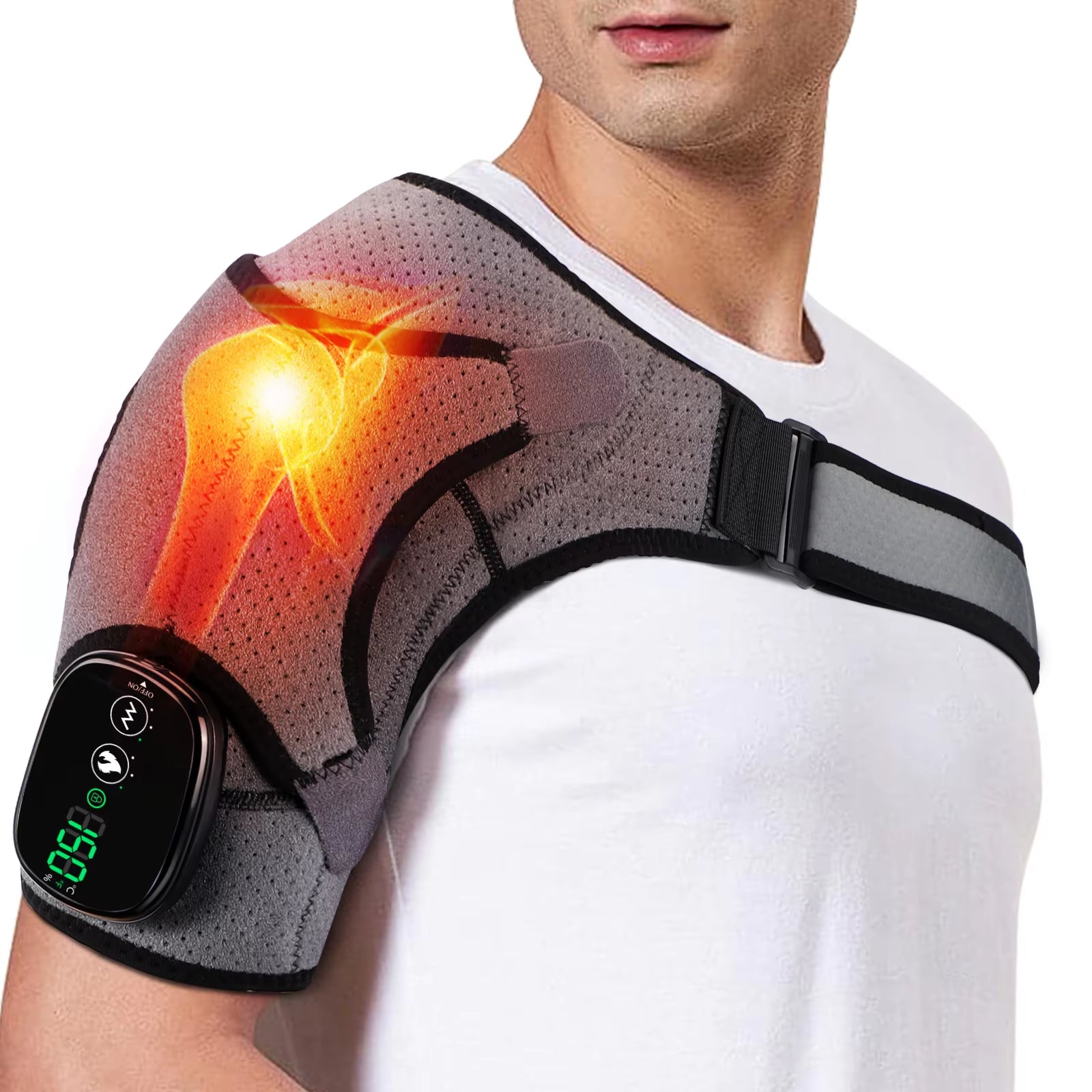 Heated Shoulder Massager Machine Eletric Vibration Heating Shoulder Massage Heater Belt Arm Hand Muscle Relaxation Pad Warmer