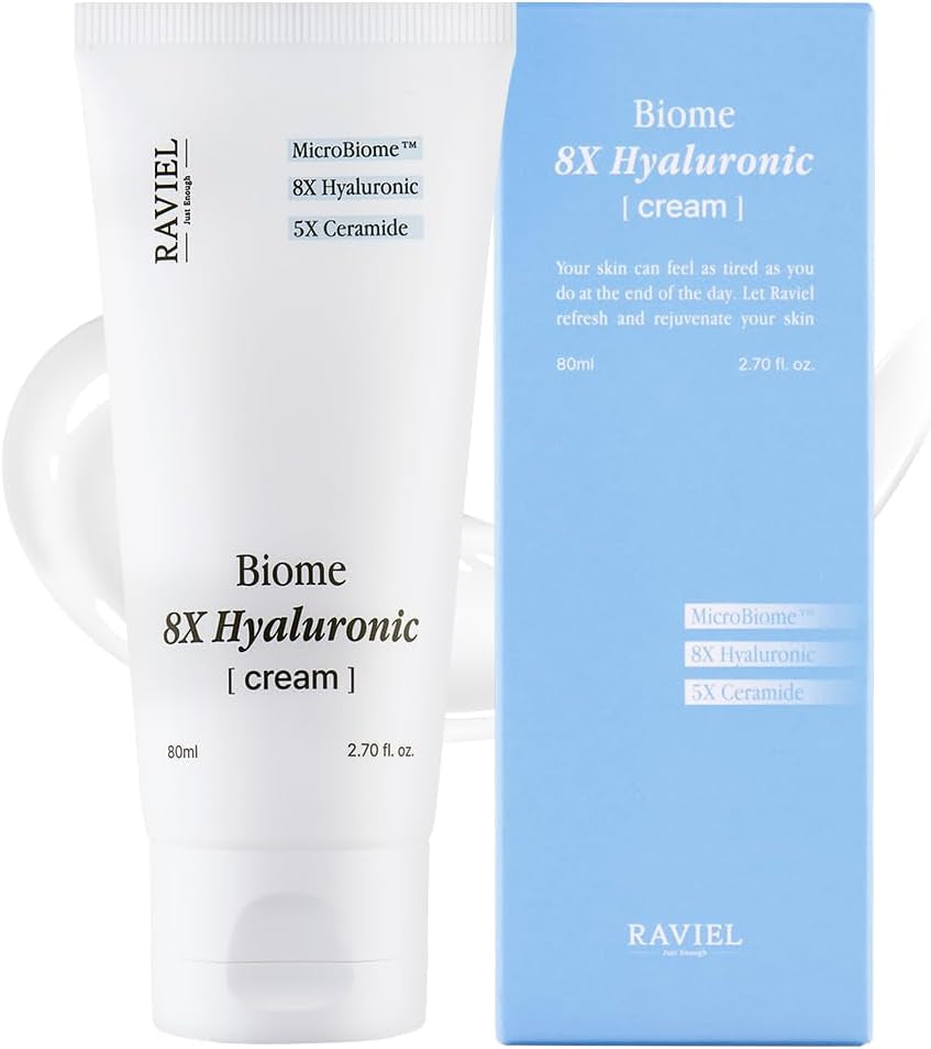 RAVIEL Biome 8X Hyaluronic Cream: Korean Skincare for Deep Hydration and Sensitive Skin