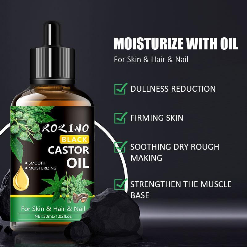 30ml Black Castor Oil: Ultimate Hydration for Skin & Hair - Deeply Moisturizing Skincare & Massage Oil