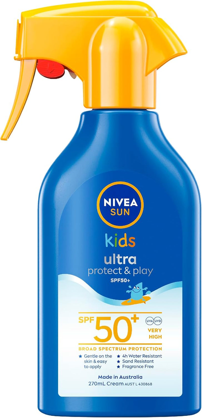 SUN Kids Protect & Play Trigger Spray Sunscreen SPF 50+ 270Ml | Gentle on Skin | Easy Spray Application | 4-Hours Water Resistant | Broad Spectrum UVA/UVB Protection