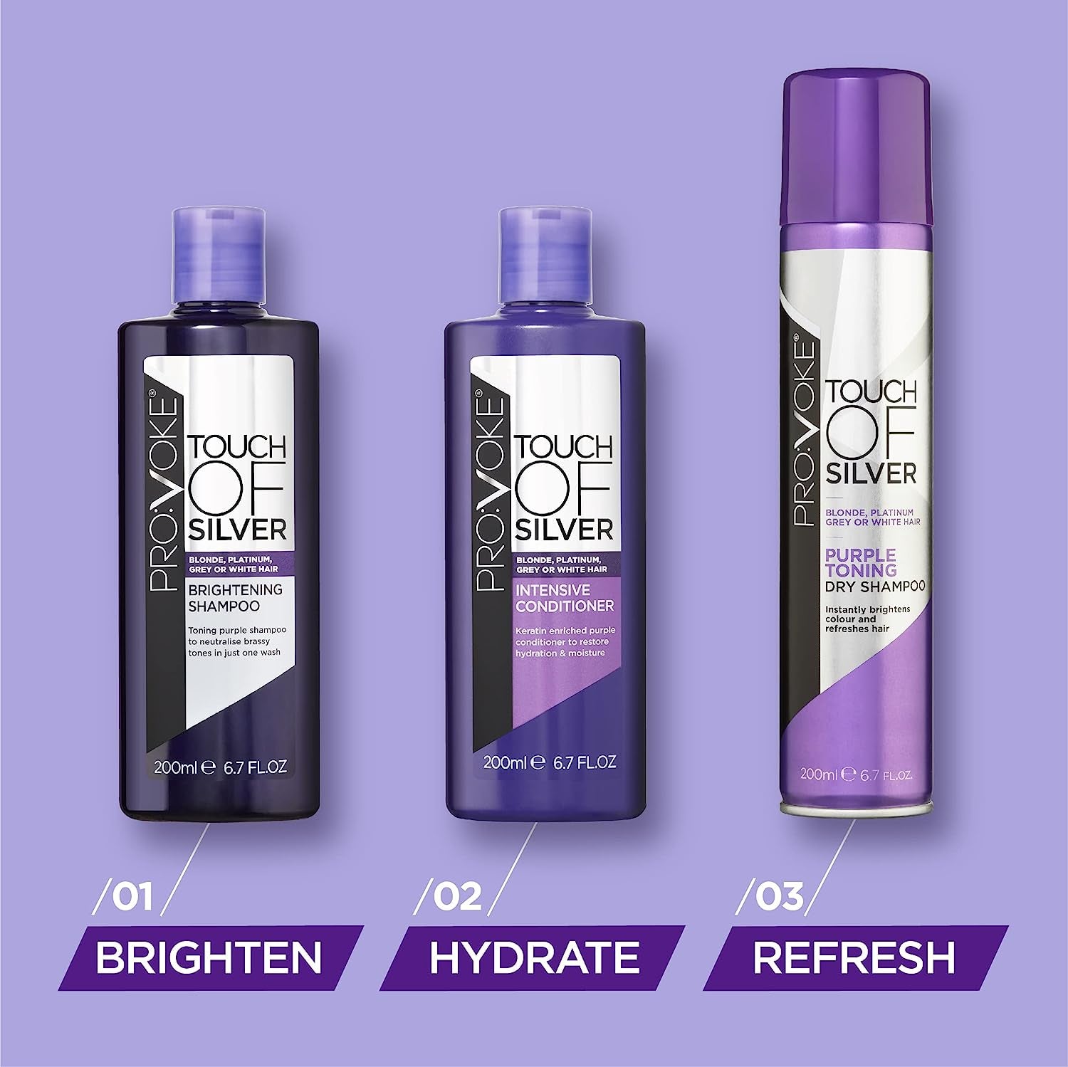 PRO:VOKE Touch of Silver Brightening Purple Shampoo 500 Ml