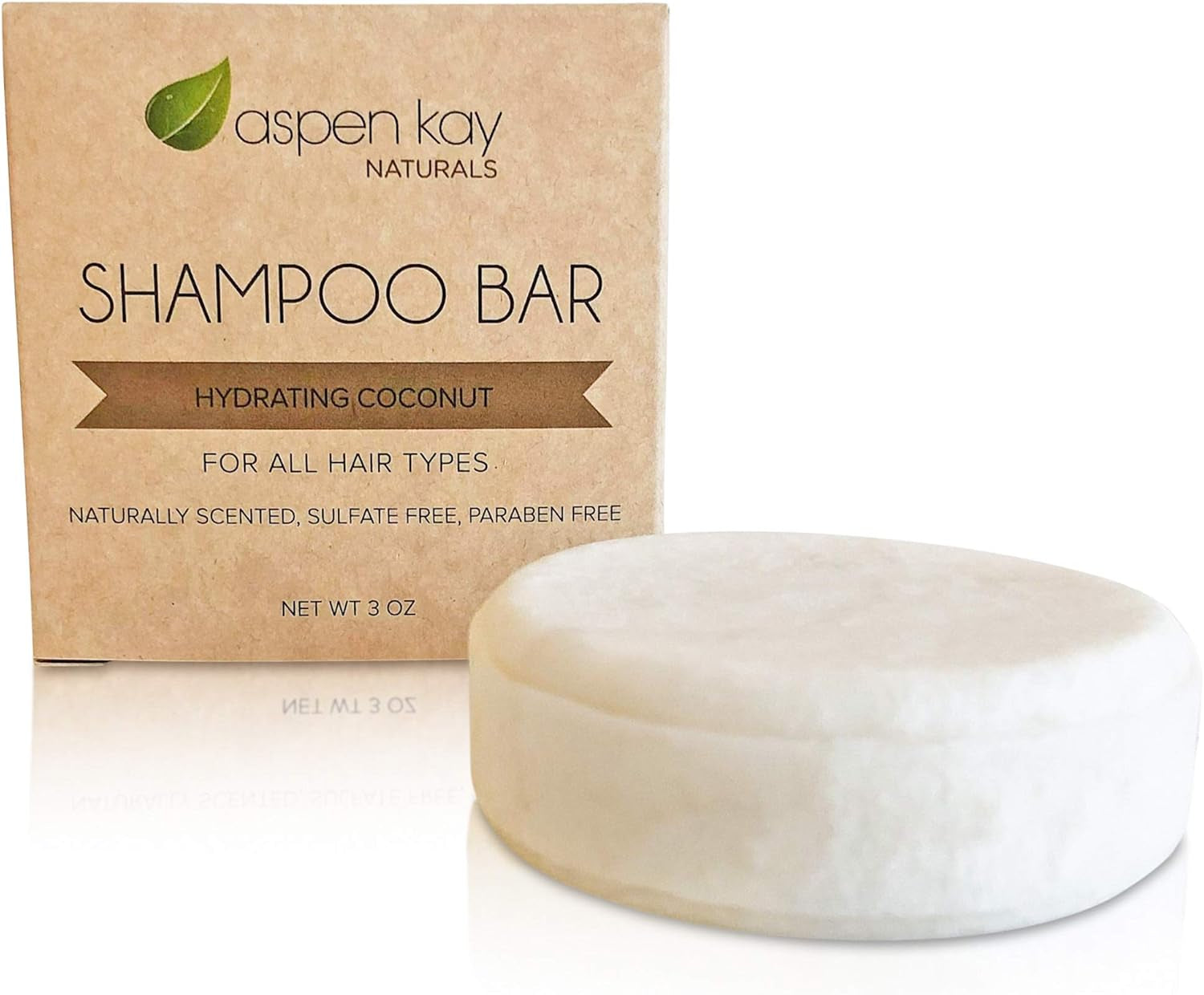 Solid Shampoo Bar, Made with Natural & Organic Ingredients, All Hair Types, Sulfate-Free, Cruelty-Free & Vegan 3.2 Ounce Bar