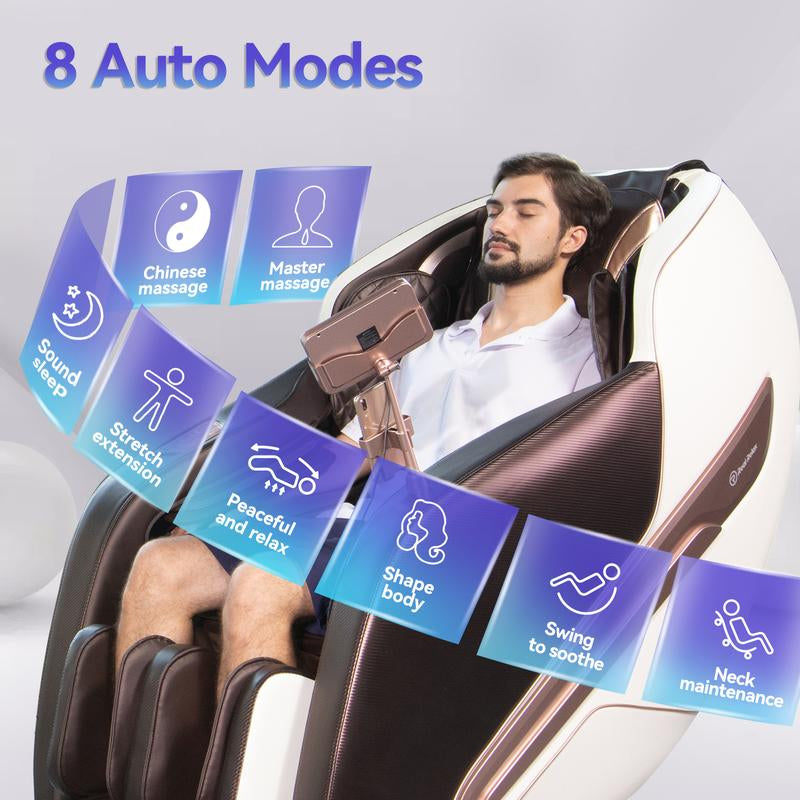 Real Relax Massage Chair Zero Gravity Full Body Shiatsu Massage Supports Body Scanning and Heat Function PS6000 Comfortable Massage Recliner