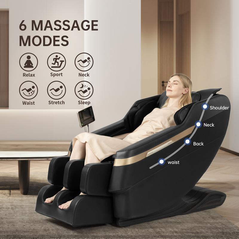 Real Relax Full Body Zero Gravity Massage Chair with Lumbar Heating Function 6 Automatic Modes with Bluetooth Speaker BS-02 Comfort Massage Recliner